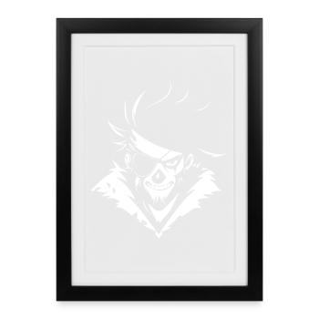 Pirate Skull with Eye Patch – Urban Skull - Framed poster (27 × 37 cm) - black - Front