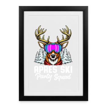 Équipe de fête après-ski - Affiche encadrée (27 × 37 cm) - noir - Devant