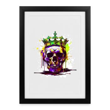Couronne de crâne de roi - Affiche encadrée (27 × 37 cm) - noir - Devant
