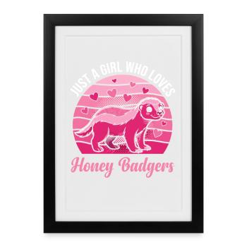 Juste une fille qui adore les blaireaux - Affiche encadrée (27 × 37 cm) - noir - Devant