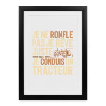 Tractor dream, proud driving - Framed poster (27 × 37 cm) - black - Front