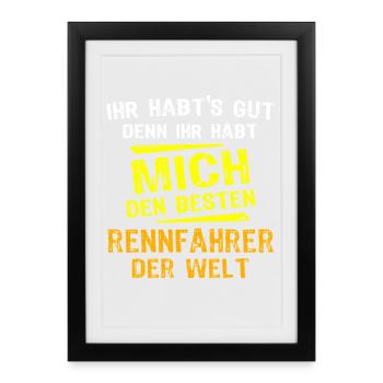 Racer Gift - Framed poster (27 × 37 cm) - black - Front