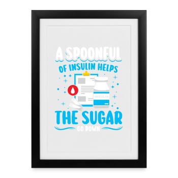 Diabète de type 1 - Affiche encadrée (27 × 37 cm) - noir - Devant