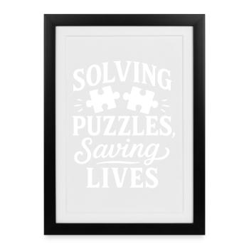 Forensic Nurse Practitioner Puzzles Saving Lives - Framed poster (27 × 37 cm) - black - Front