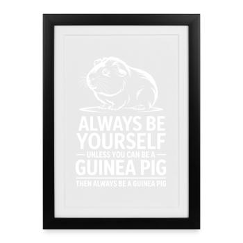 Dictons du cochon d’AMeer Cadeau du cochon d’Inde - Affiche encadrée (27 × 37 cm) - noir - Devant