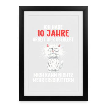 10 ans de service anniversaire de la compagnie Travail anniversaire - Affiche encadrée (27 × 37 cm) - noir - Devant