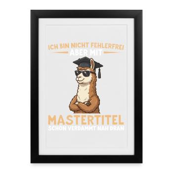 Titre de Master Lama : Une remise des diplômes presque sans défaut - Affiche encadrée (27 × 37 cm) - noir - Devant