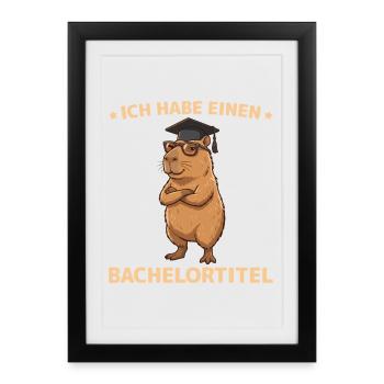 Licence 2026 Capybara Dicton, pour la remise des diplômes universitaires - Affiche encadrée (27 × 37 cm) - noir - Devant