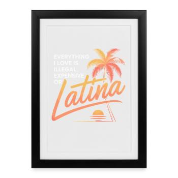 Everything I Love Is Illegal Expensive Or Latina - Framed poster (27 × 37 cm) - black - Front