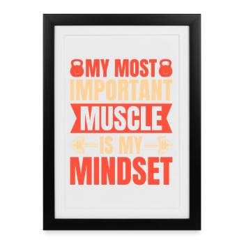 Motivation en forme Bodybuilder Mentalité importante - Affiche encadrée (27 × 37 cm) - noir - Devant