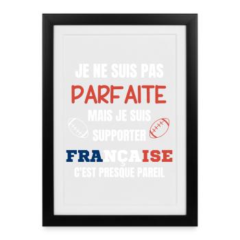 French Rugby Supporter Humor - Framed poster (27 × 37 cm) - black - Front