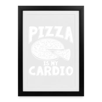 Pizza Cardio - Affiche encadrée (27 × 37 cm) - noir - Devant