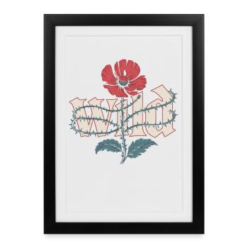 Wildflower Shirt with Poppy Motif - Framed poster (27 × 37 cm) - black - Front
