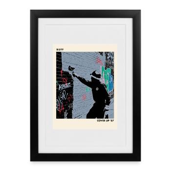 Affiche de graffiti 87 Street Art Cover Up - Affiche encadrée (27 × 37 cm) - noir - Devant