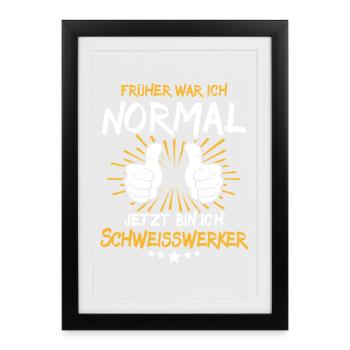 Dit d’ouvrier en soudage - Affiche encadrée (27 × 37 cm) - noir - Devant