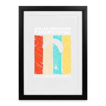 Gleitschirm gleitschirmflieger parapente - Affiche encadrée (27 × 37 cm) - noir - Devant