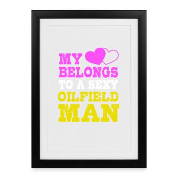 Oil Field Wife Oil Rig Oil Rig - Framed poster (27 × 37 cm) - black - Front