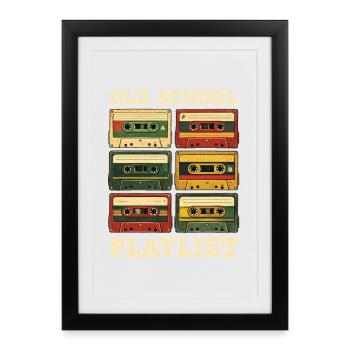 Old School Playlist Retro 80s Music - Framed poster (27 × 37 cm) - black - Front