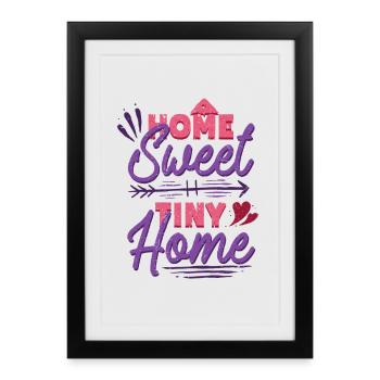 Tiny House Doux Tiny Home - Affiche encadrée (27 × 37 cm) - noir - Devant