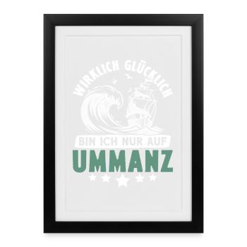 Vacances en mer Baltique JE NE SUIS VRAIMENT HEUREUX QUE SUR - Affiche encadrée (27 × 37 cm) - noir - Devant