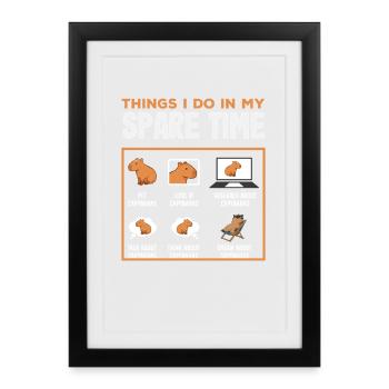 Leisure Capybaras Cute Funny Animal Lover - Framed poster (27 × 37 cm) - black - Front