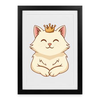 Royal cuddly cat - Framed poster (27 × 37 cm) - black - Front