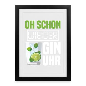 Gin Clock - Affiche encadrée (27 × 37 cm) - noir - Devant