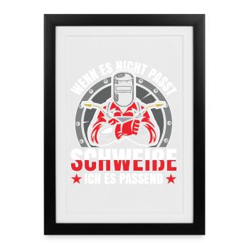 soudeur - Affiche encadrée (27 × 37 cm) - noir - Devant