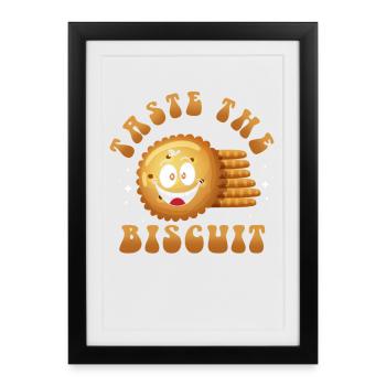 Behandle den Biscuit Cartoon Cookie - Gerahmtes Poster (27 × 37 cm) - Schwarz - Vorne