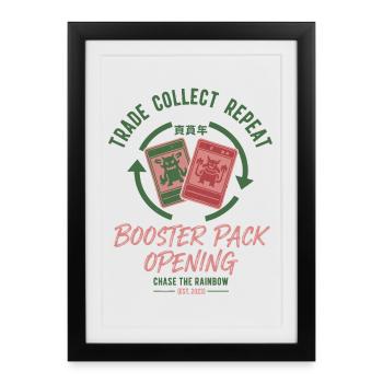 Booster Pack Opening Chase The Rainbow Trade - Framed poster (27 × 37 cm) - black - Front