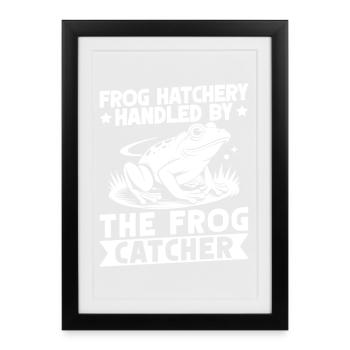 Frog Catcher Écloserie de grenouilles manipulée par Frog - Affiche encadrée (27 × 37 cm) - noir - Devant