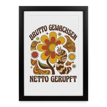 Croissance brute Nette cueillie - Affiche encadrée (27 × 37 cm) - noir - Devant
