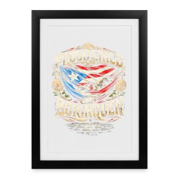 Puerto Rico Boricua Proud Child Of Borinquen - Framed poster (27 × 37 cm) - black - Front