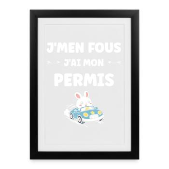 Driver's license, new driver, young driver - Framed poster (27 × 37 cm) - black - Front