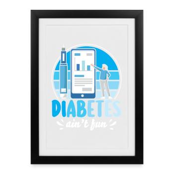 Diabète de type 1 - Affiche encadrée (27 × 37 cm) - noir - Devant