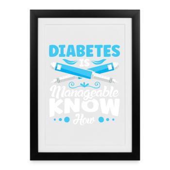 Diabète de type 1 - Affiche encadrée (27 × 37 cm) - noir - Devant
