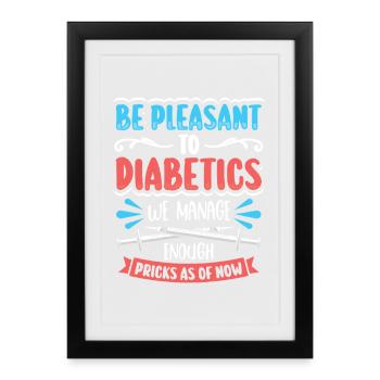 Diabète de type 1 - Affiche encadrée (27 × 37 cm) - noir - Devant