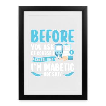 Diabète de type 1 - Affiche encadrée (27 × 37 cm) - noir - Devant