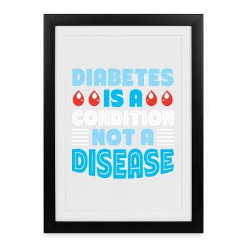 Diabète de type 1 - Affiche encadrée (27 × 37 cm) - noir - Devant