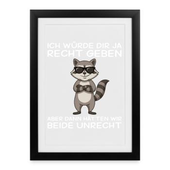 Raccoon serait d’accord avec toi, collègue - Affiche encadrée (27 × 37 cm) - noir - Devant