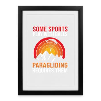 Parapente en parachutisme - Affiche encadrée (27 × 37 cm) - noir - Devant