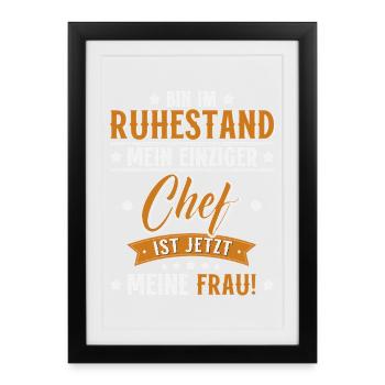 Retraite 2026 Gift Man Retraite Retraité Drôle - Affiche encadrée (27 × 37 cm) - noir - Devant