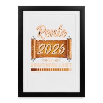 Retraite 2026 Gift Man Retraite Retraité Drôle - Affiche encadrée (27 × 37 cm) - noir - Devant