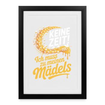 Bee No Time Girls apicultrice qui dit abeilles mellifères - Affiche encadrée (27 × 37 cm) - noir - Devant