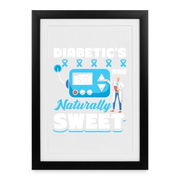 Diabète de type 1 - Affiche encadrée (27 × 37 cm) - noir - Devant
