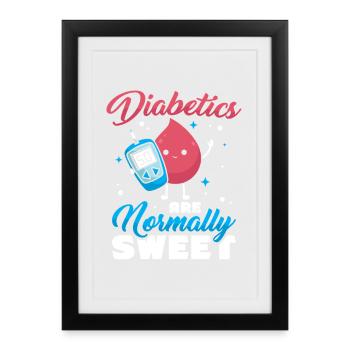 Diabète de type 1 - Affiche encadrée (27 × 37 cm) - noir - Devant