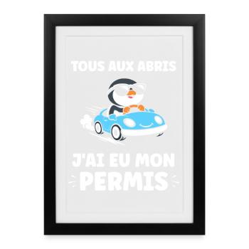 Driver's license humor - Framed poster (27 × 37 cm) - black - Front