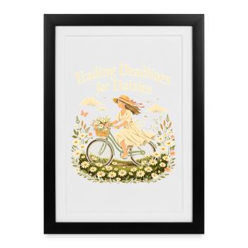 Deadlines against daisies | Cottagecore - Framed poster (27 × 37 cm) - black - Front