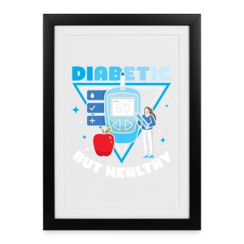 Diabète de type 1 - Affiche encadrée (27 × 37 cm) - noir - Devant