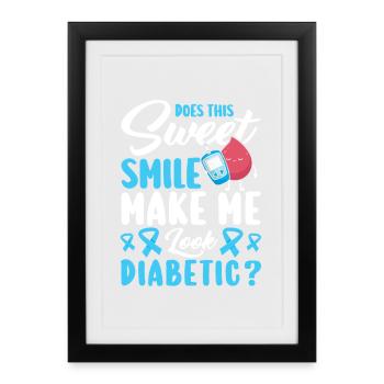 Diabète de type 1 - Affiche encadrée (27 × 37 cm) - noir - Devant